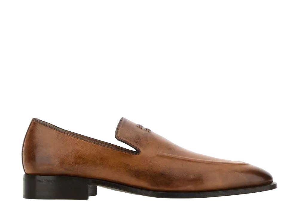MIU MIU Women's Leather Loafers "Cognac"