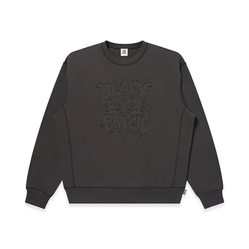 BlackEyePatch Metal Logo Stitched Crew Sweat "Charcoal"