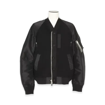 sacai Nylon Twill x Knit Blouson "Black"