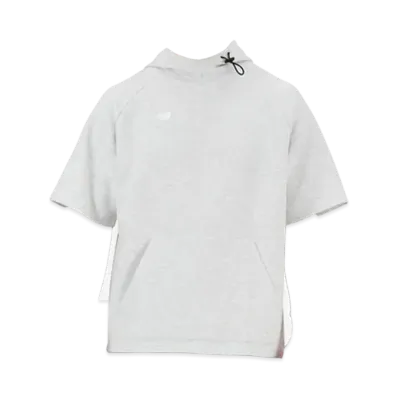 New Balance Bp Fleece Hoodie Short Sleeve Top "Ash Heather"