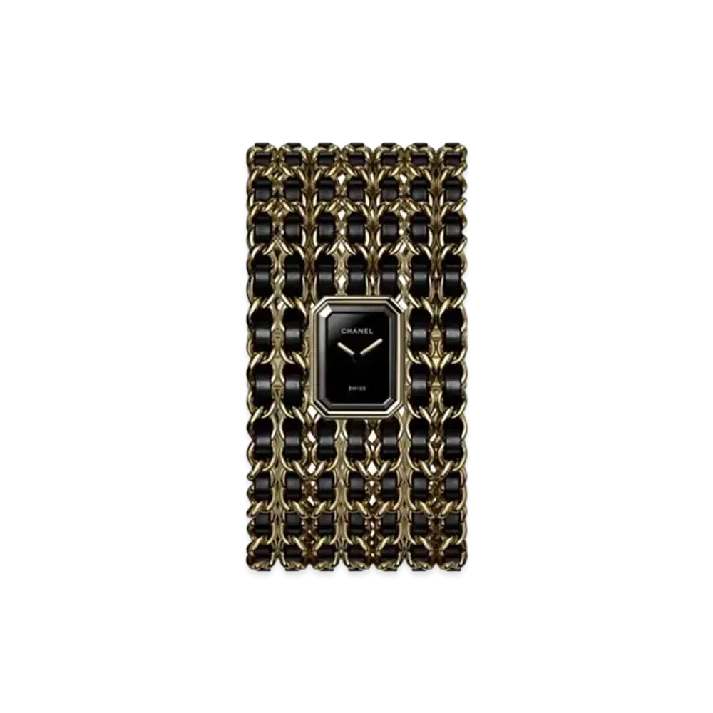 CHANEL Premiere Cuff Watch "Stainless Steel/18K Yellow Gold/Black" H9861