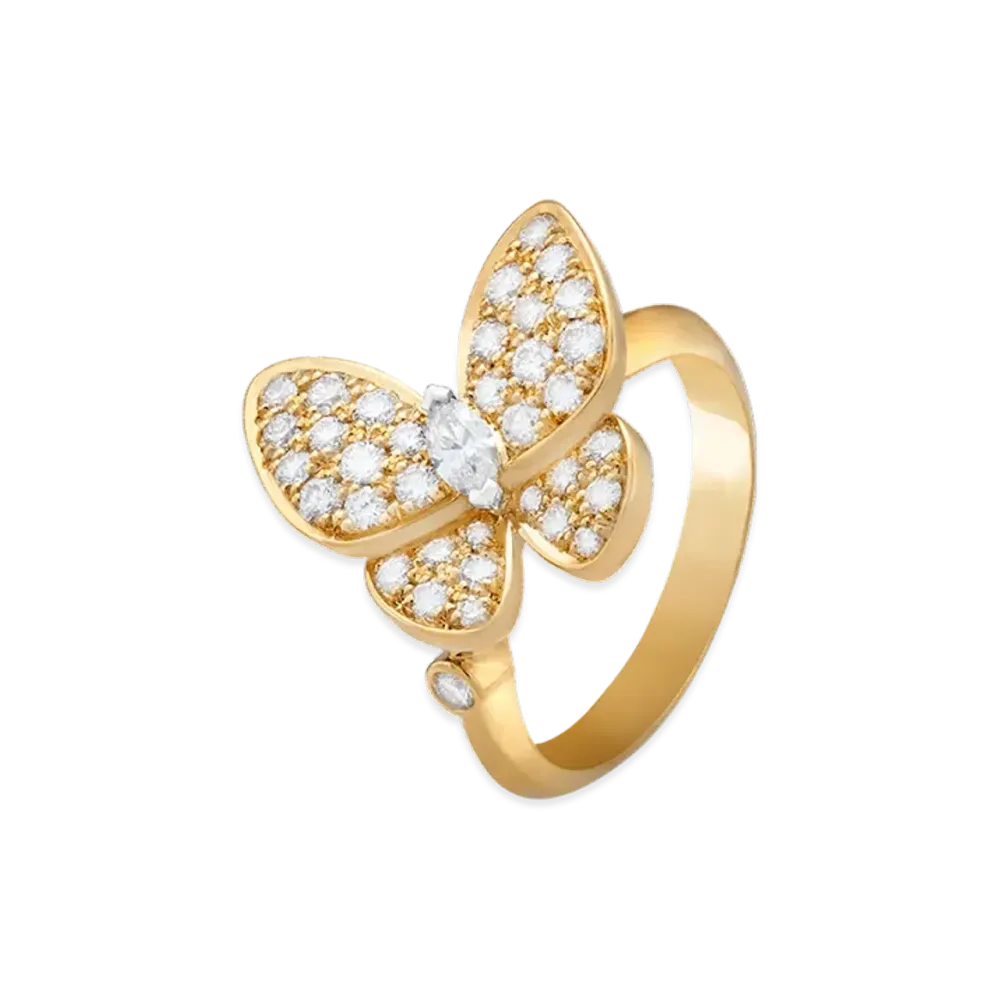 Van Cleef & Arpels Deux Papillons ring "18K Yellow gold/Diamond"