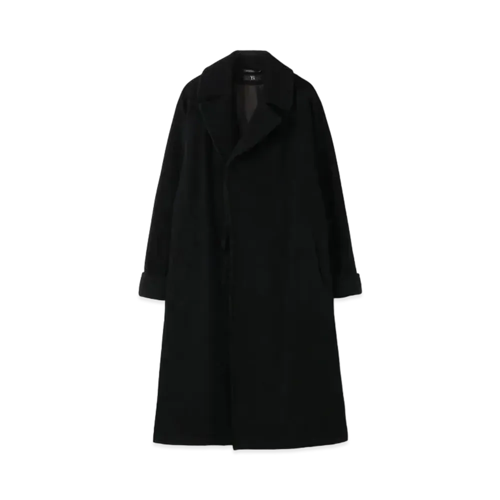 Yohji Yamamoto Y's WOOL MOSSA DESIGN SLEEVE COAT "Black"