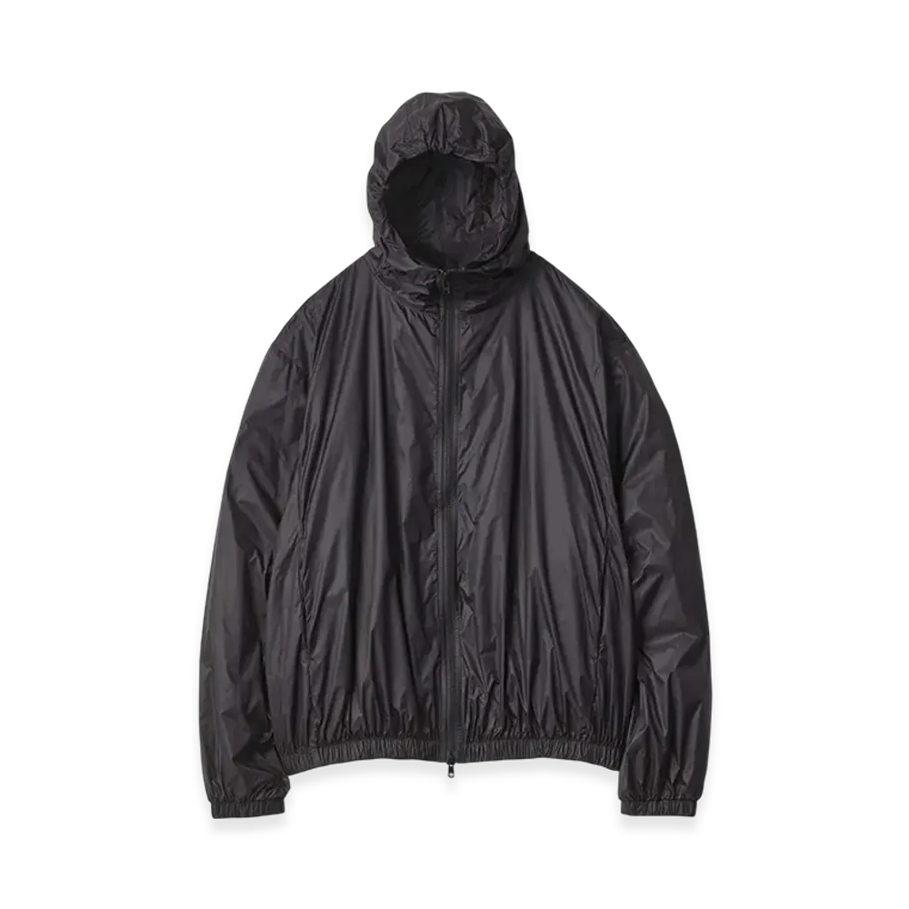 ssstein Extra Light Nylon Shirred Zip Hood Jacket "Black"