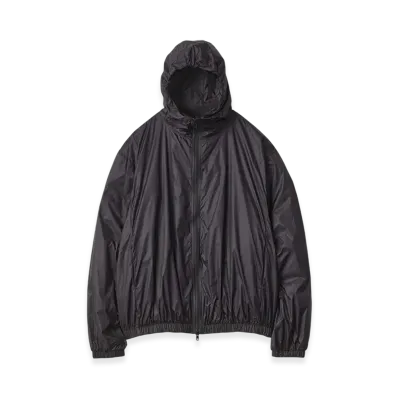 ssstein Extra Light Nylon Shirred Zip Hood Jacket "Black"