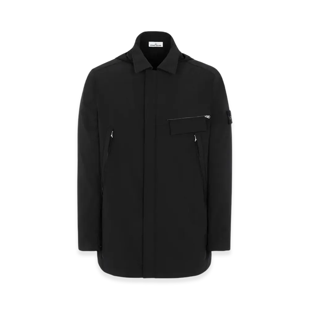 Stone Island 40727 Light Soft Shell-R Long Jacket - 20SS "Black"