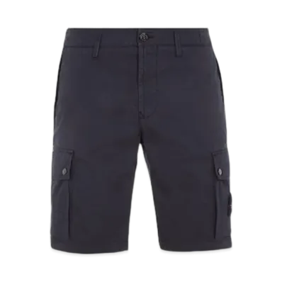 Stone Island L1110 Supima Cotton Twill Stretch-TC Slim Fit Cargo Bermuda Shorts - 24SS "Blue"