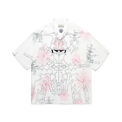 WACKO MARIA x WOLF'S HEAD S/S Hawaiian Shirt "White"