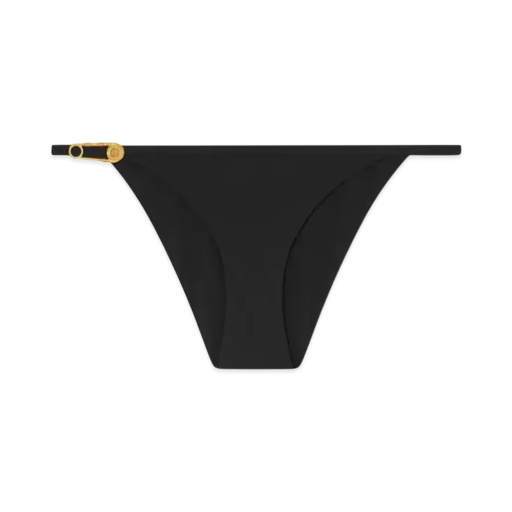 Versace Safety Pin Bikini Bottoms "Black"
