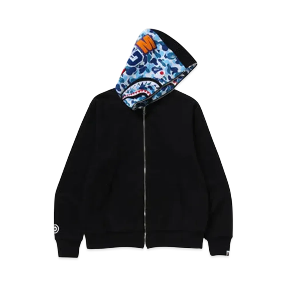 A BATHING APE Abc Camo Reversible Shark Full Zip Hoodie "Blue"
