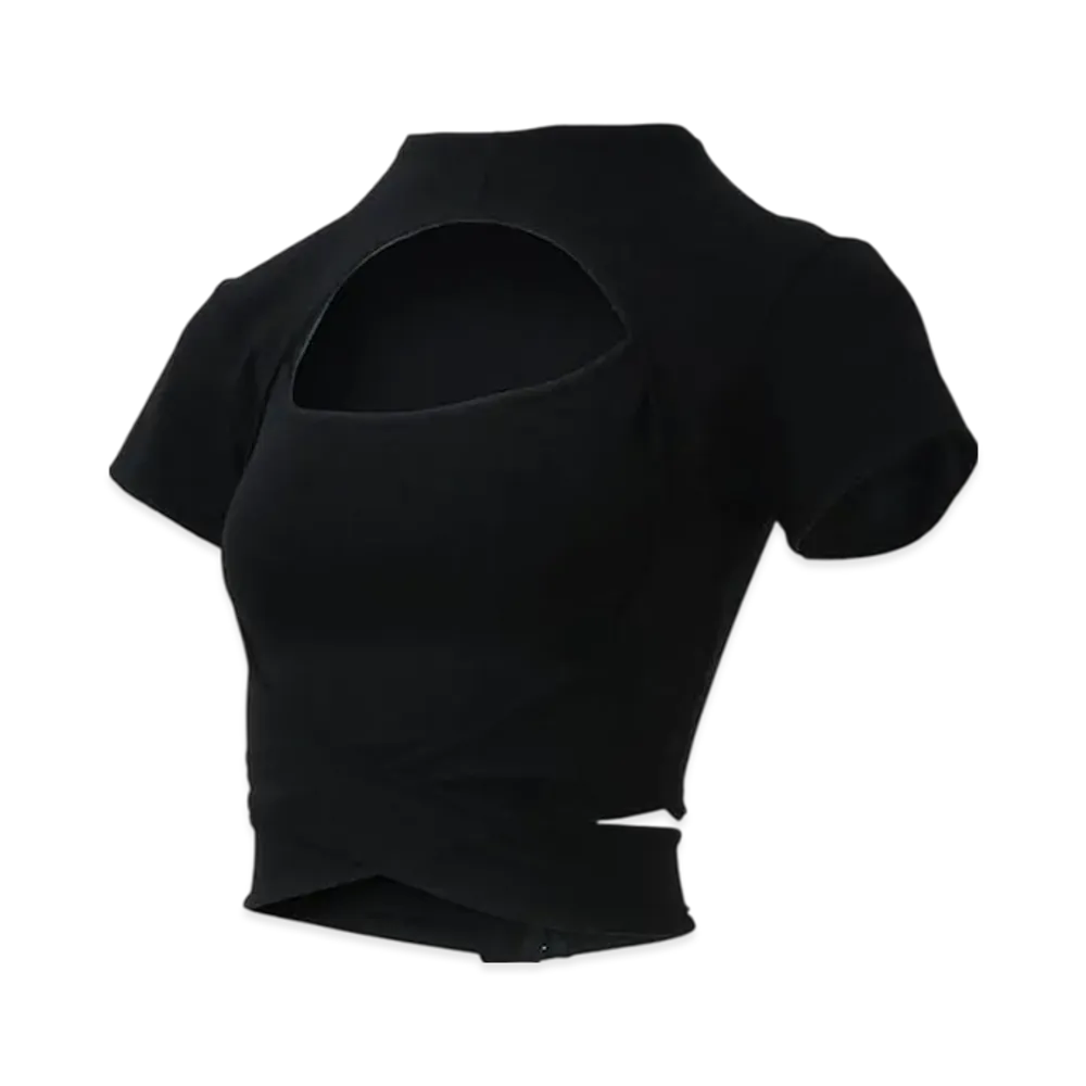 THEREDTHREAD S Front Cross Tops "Black"