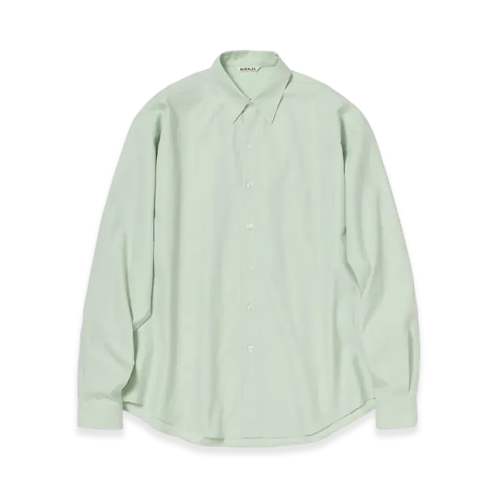 AURALEE Washed Finx Twill Big Shirt "Light Khaki"