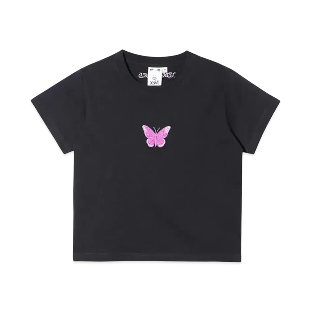X-Girl Embroidered Butterfly Logo S/S Baby Tee "Black"