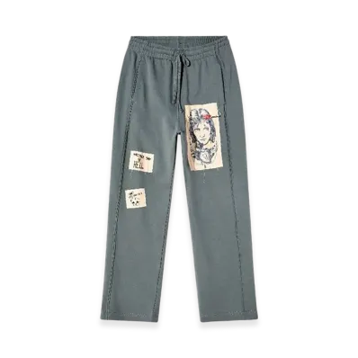 Diesel P-Martyans-Dd Track Pants With Tattoo Patches "Gray"