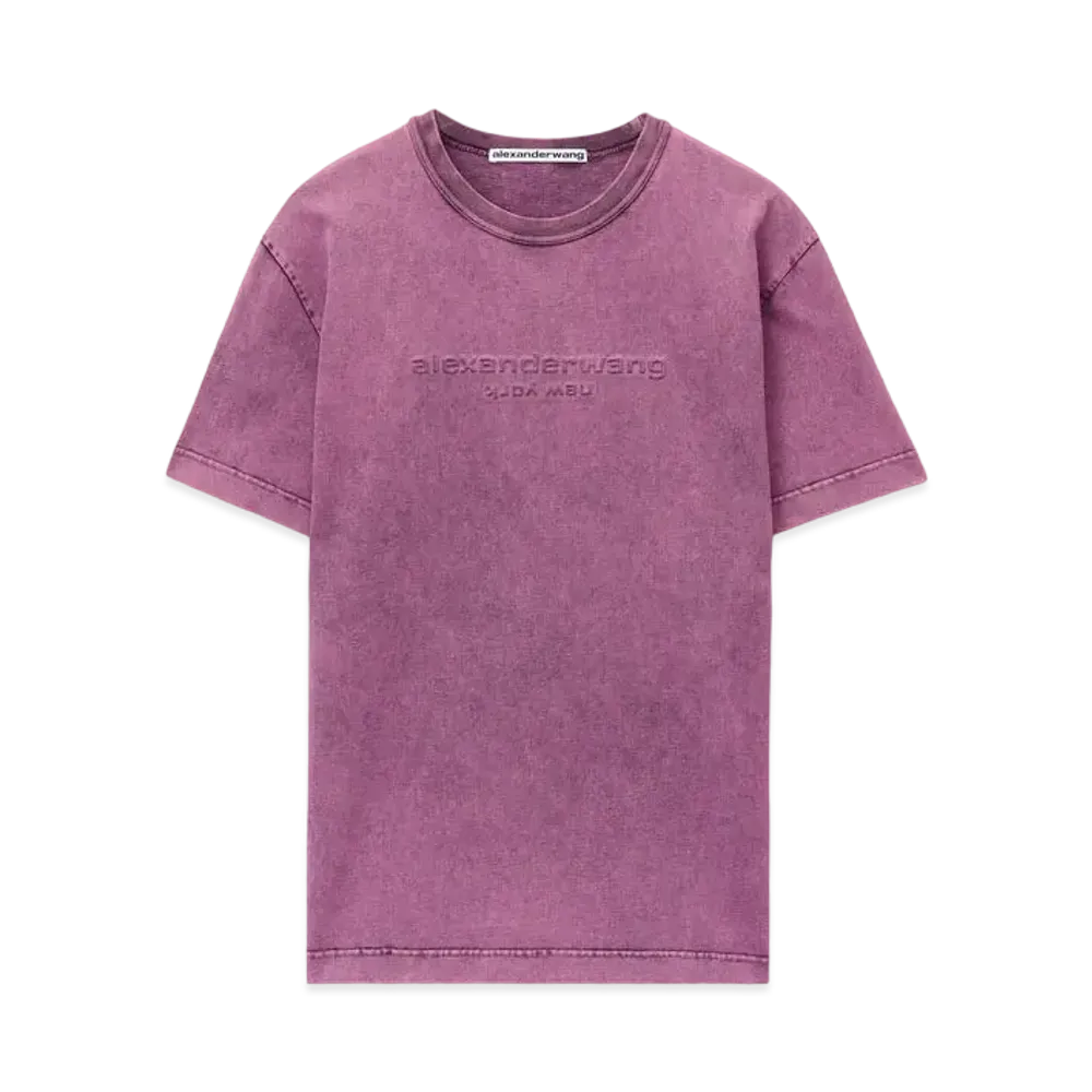 Alexander Wang Compact Jersey Emboss Logo T-shirt "Acid Candy Pink"