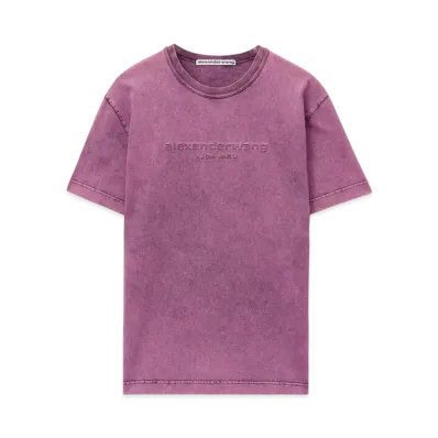 Alexander Wang Compact Jersey Emboss Logo T-shirt "Acid Candy Pink"