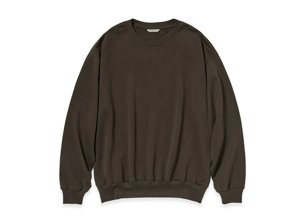 AURALEE Super High Gauge Sweat P/O "Dark Brown"