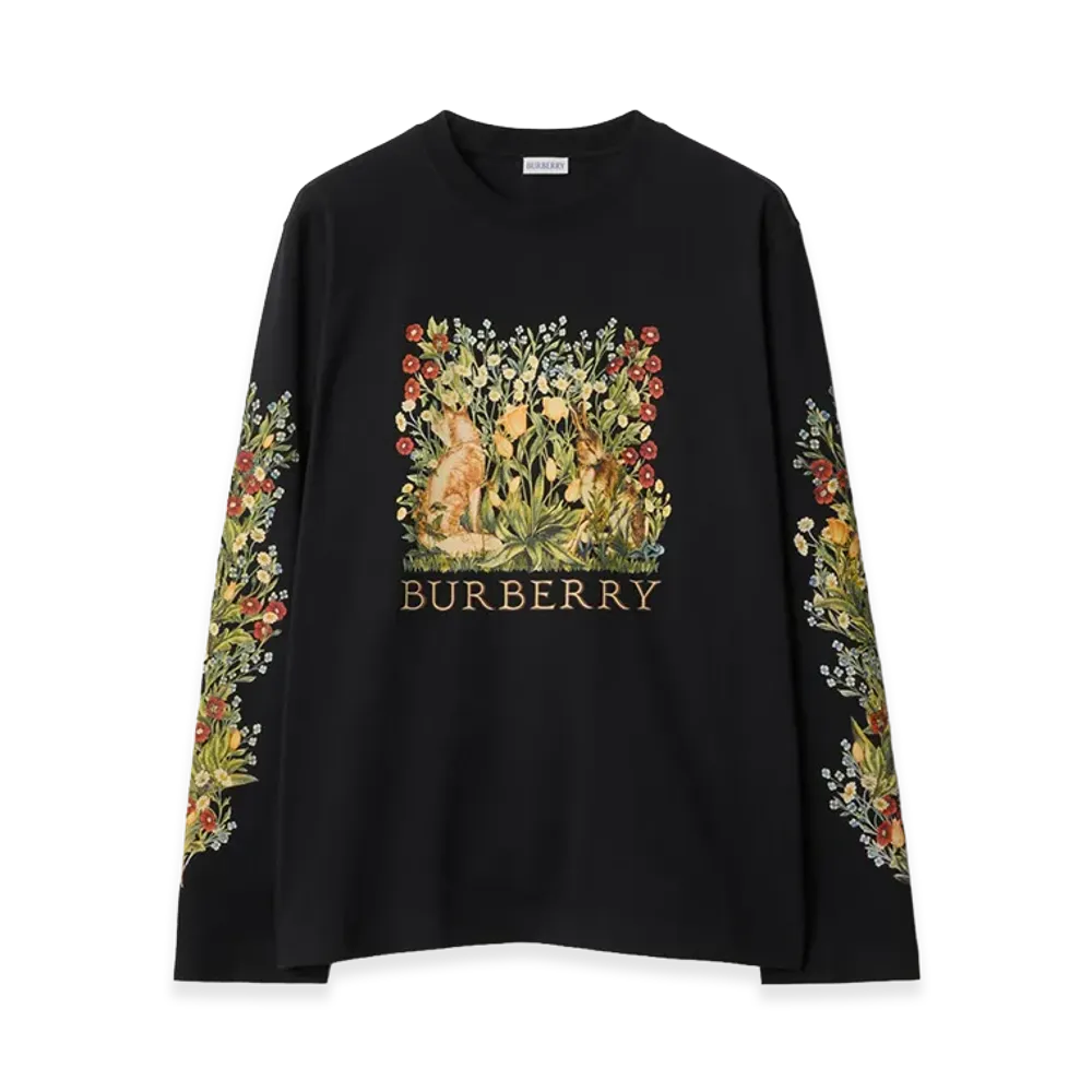 Burberry Long Sleeve Forest Cotton Tee "Black"