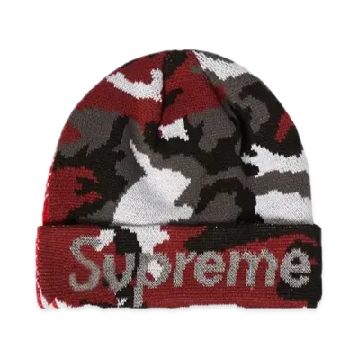 Supreme New Era Split Beanie "Red"