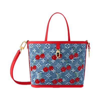 Louis Vuitton x Takashi Murakami Neverfull Inside Out BB "Cherry Denim Blue"