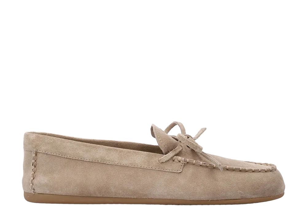 MIU MIU Women's Suede Deck Loafers "Desert Beige"