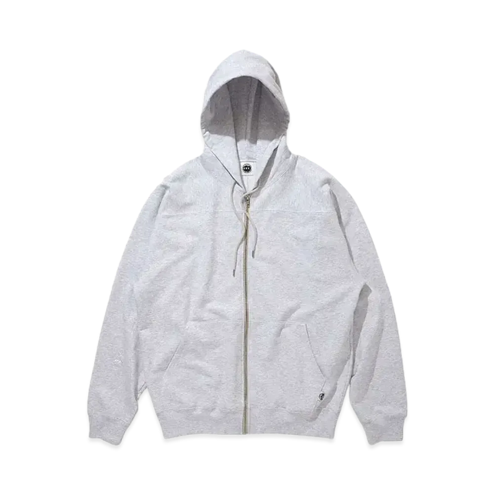 CITY COUNTRY CITY Embroidered Logo Switching Cotton Zip Up Hoodie "ASH GRAY"