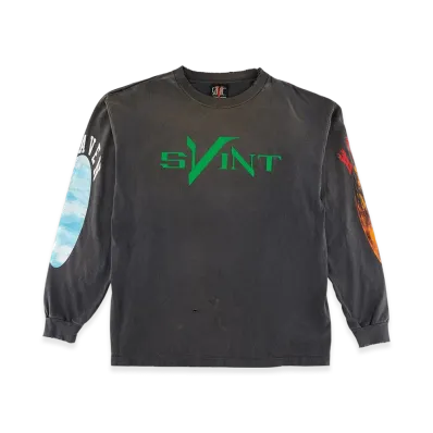 SAINT Mxxxxxx VLONE Long Sleeve Tee Skull "Black"