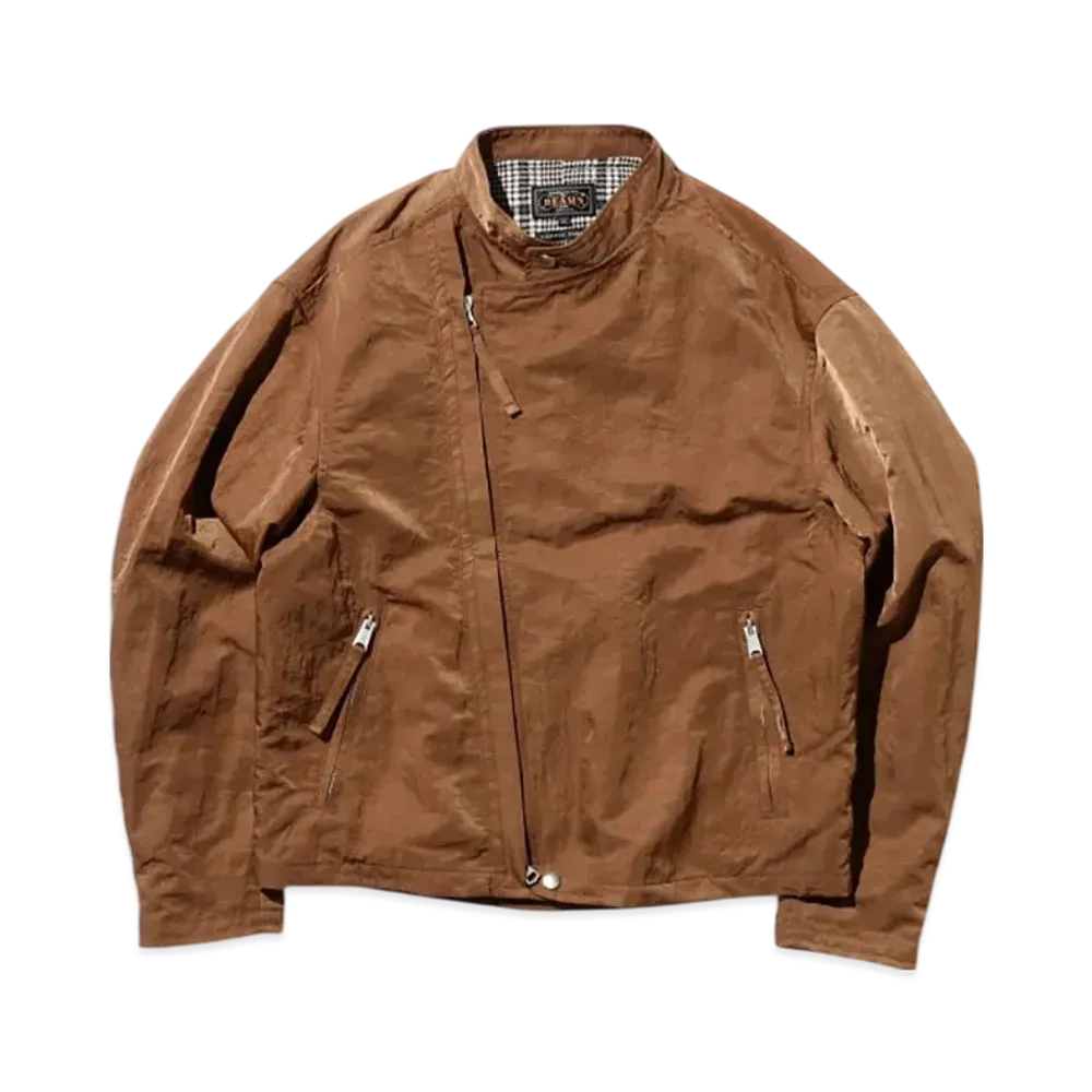 BEAMS Riders Jacket Nylon Satin "Brown"
