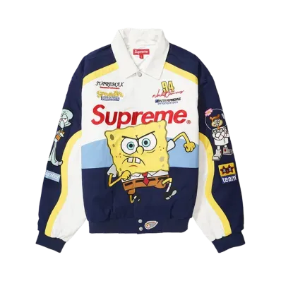 Supreme x SpongeBob SquarePants Jeff Hamilton Racing Jacket "White"