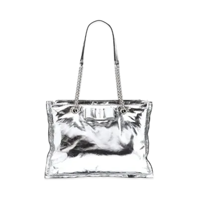 Salvatore Ferragamo Viva Bow Tote Bag (S) "Silver"