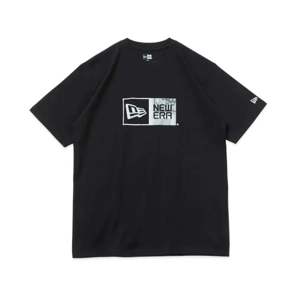 NEW ERA Short Sleeve Cotton T-shirt Paisley Box Logo Regular Fit "Black"