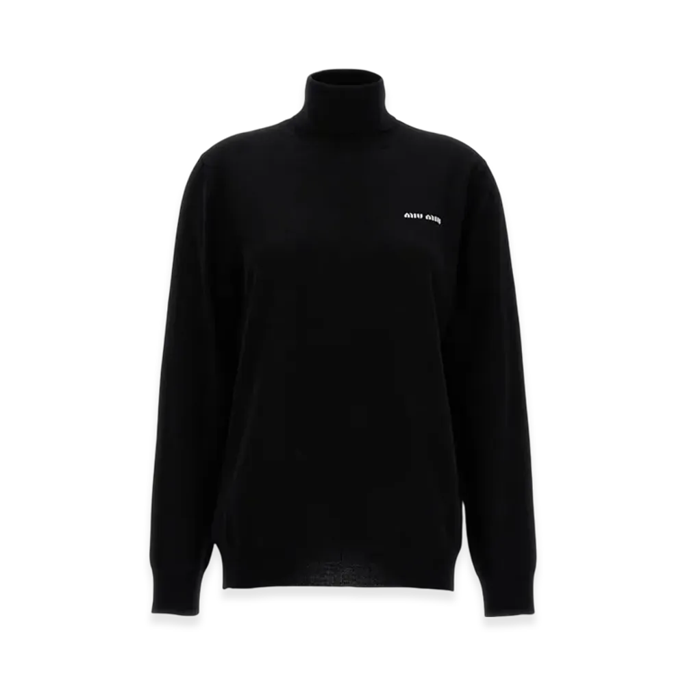 MIU MIU Women's Cashmere Turtleneck Sweater "Black"