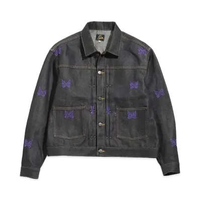 NEEDLES Women's M.W. JEAN JACKET - 13OZ C/L DENIM / PAPILLON EMB. "Indigo"