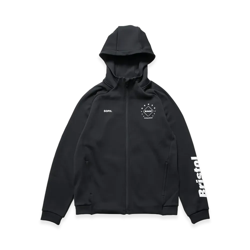 F.C.Real Bristol Quarter Knit Essential Zip-Up Hoodie "Black"