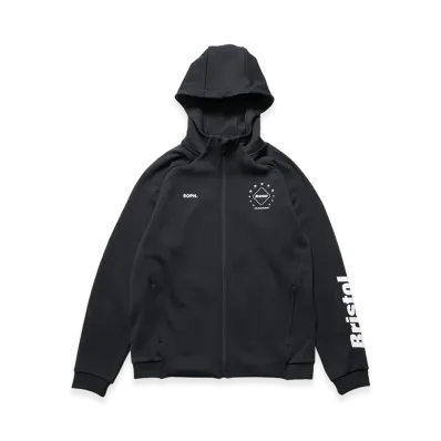 F.C.Real Bristol Quarter Knit Essential Zip-Up Hoodie "Black"