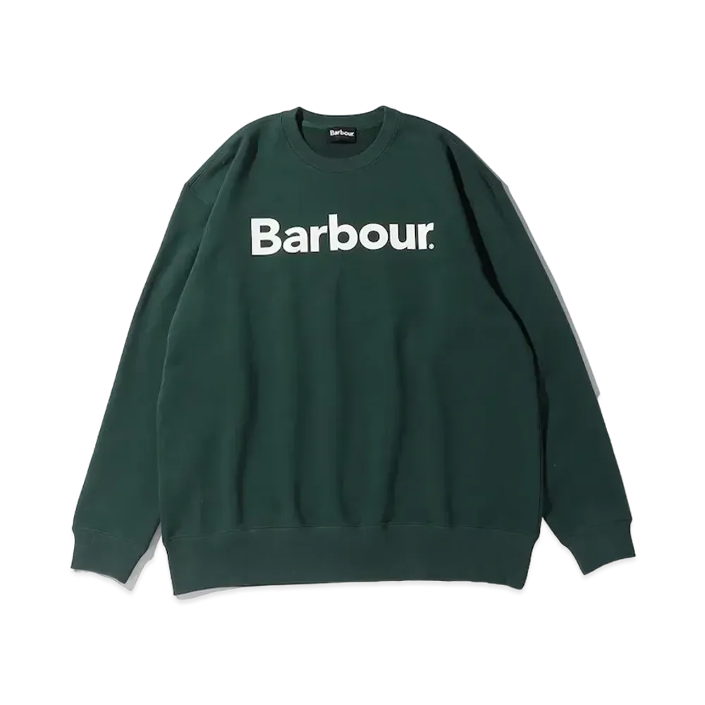 Barbour Front Logo Long Sleeve Crew Neck Sweat "Green"
