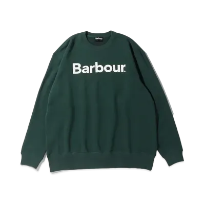 Barbour Front Logo Long Sleeve Crew Neck Sweat "Green"
