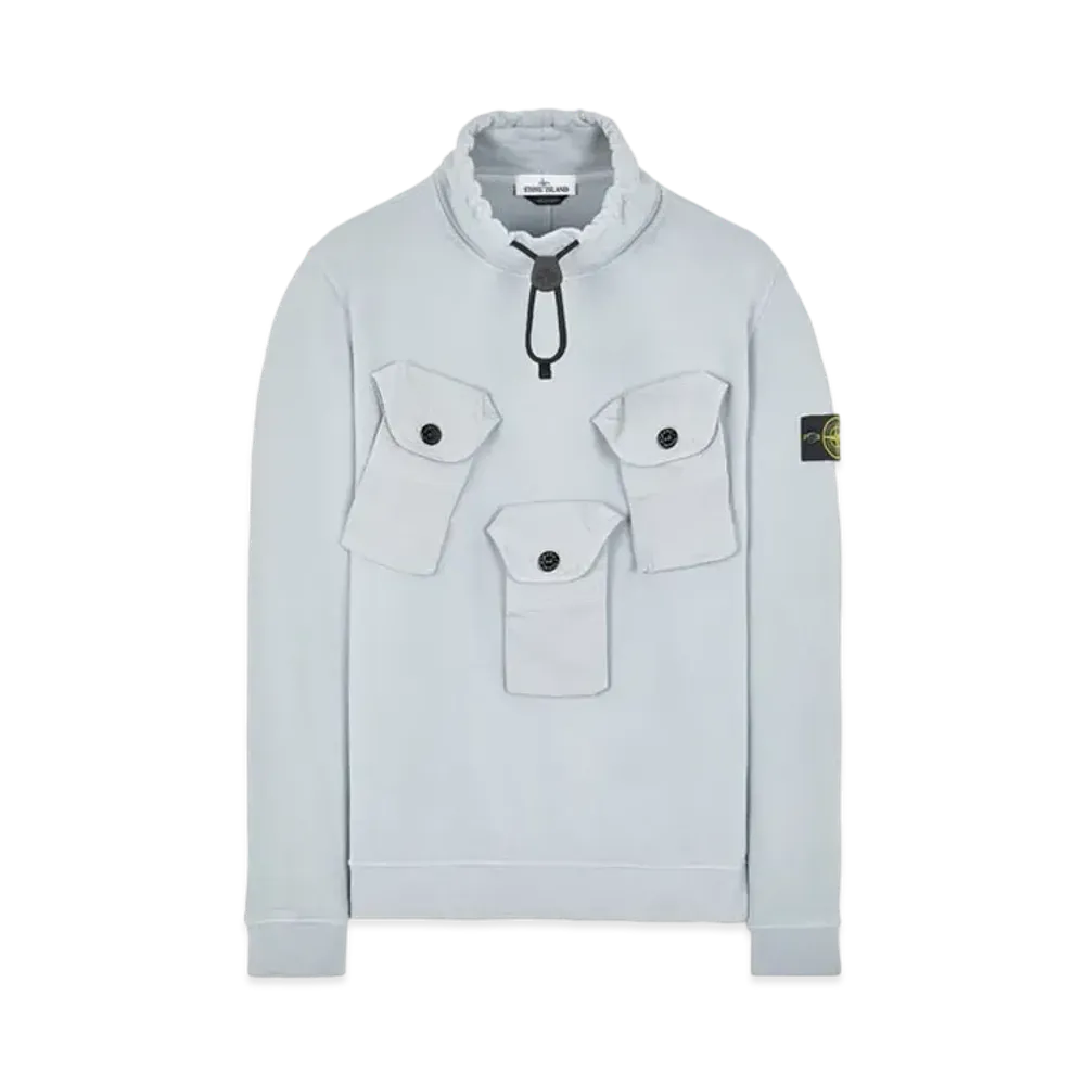 Stone Island 60519 BRUSHED COTTON FLEECE "Pearl Grey"