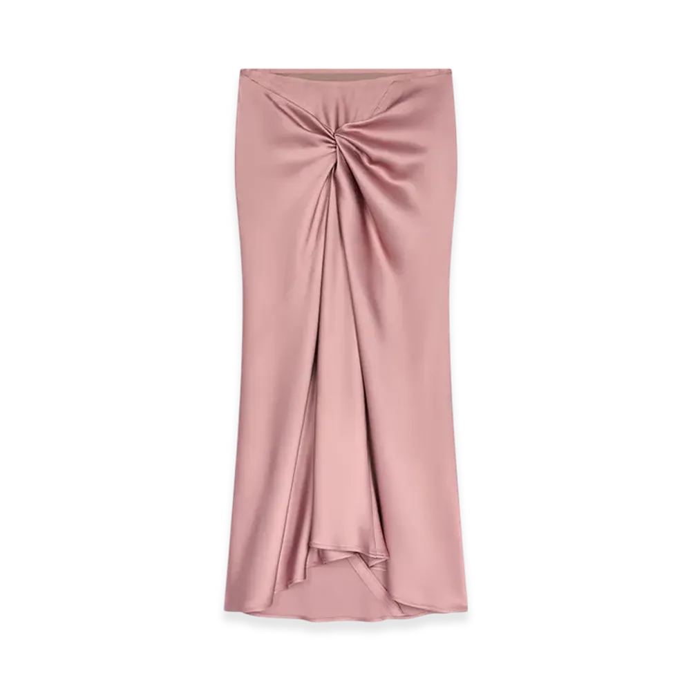 DRIES VAN NOTEN Women's Midi Draped Skirt "Old rose"