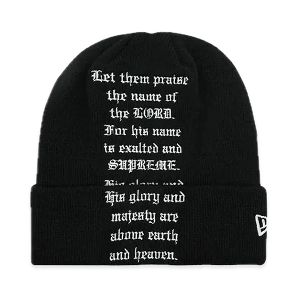 Supreme New Era Psalm Beanie "Black"