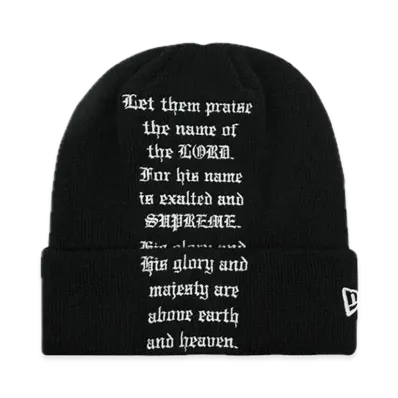 Supreme New Era Psalm Beanie "Black"