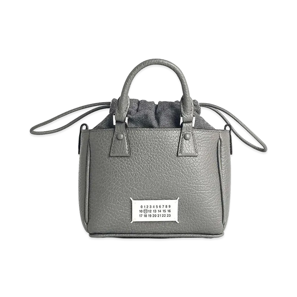 Maison Margiela Women's 5ac Tote Horizontal Pebble Leather Bag "Gray"