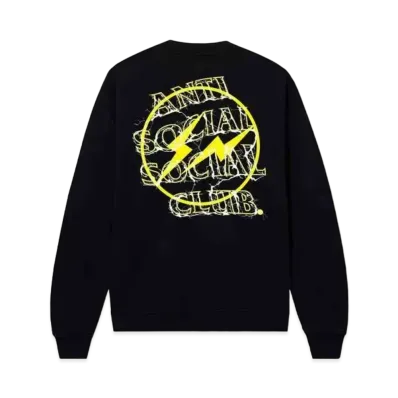 ANTI SOCIAL SOCIAL CLUB x FRAGMENT Bolt Crewneck "Black Yellow"