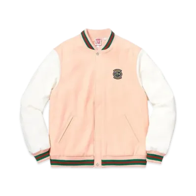 Supreme x LACOSTE Wool Varsity Jacket "Peach"