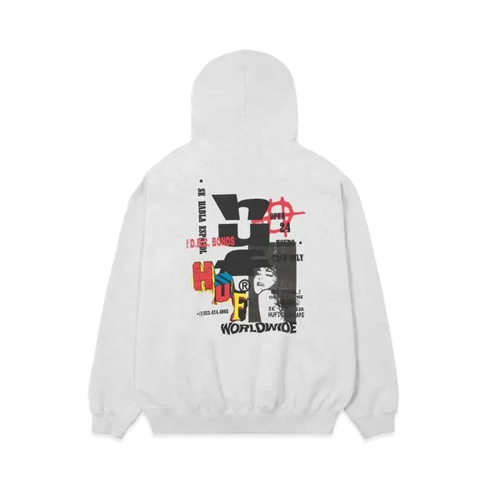 HUF Fall 24 Cut And Paste Fleece Hoodie "Ash Gray"