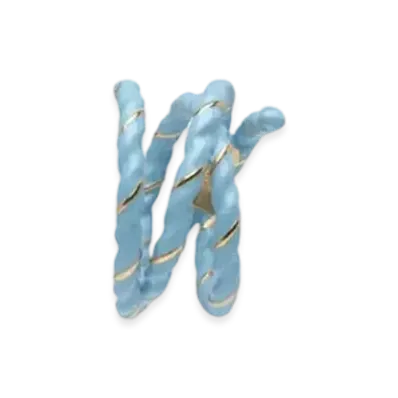 Maison Margiela Laces Ring "Light Blue/Gold"