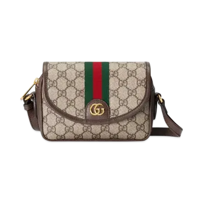 GUCCI Ophidia Mini Shoulder Bag "Beige/Ebony"