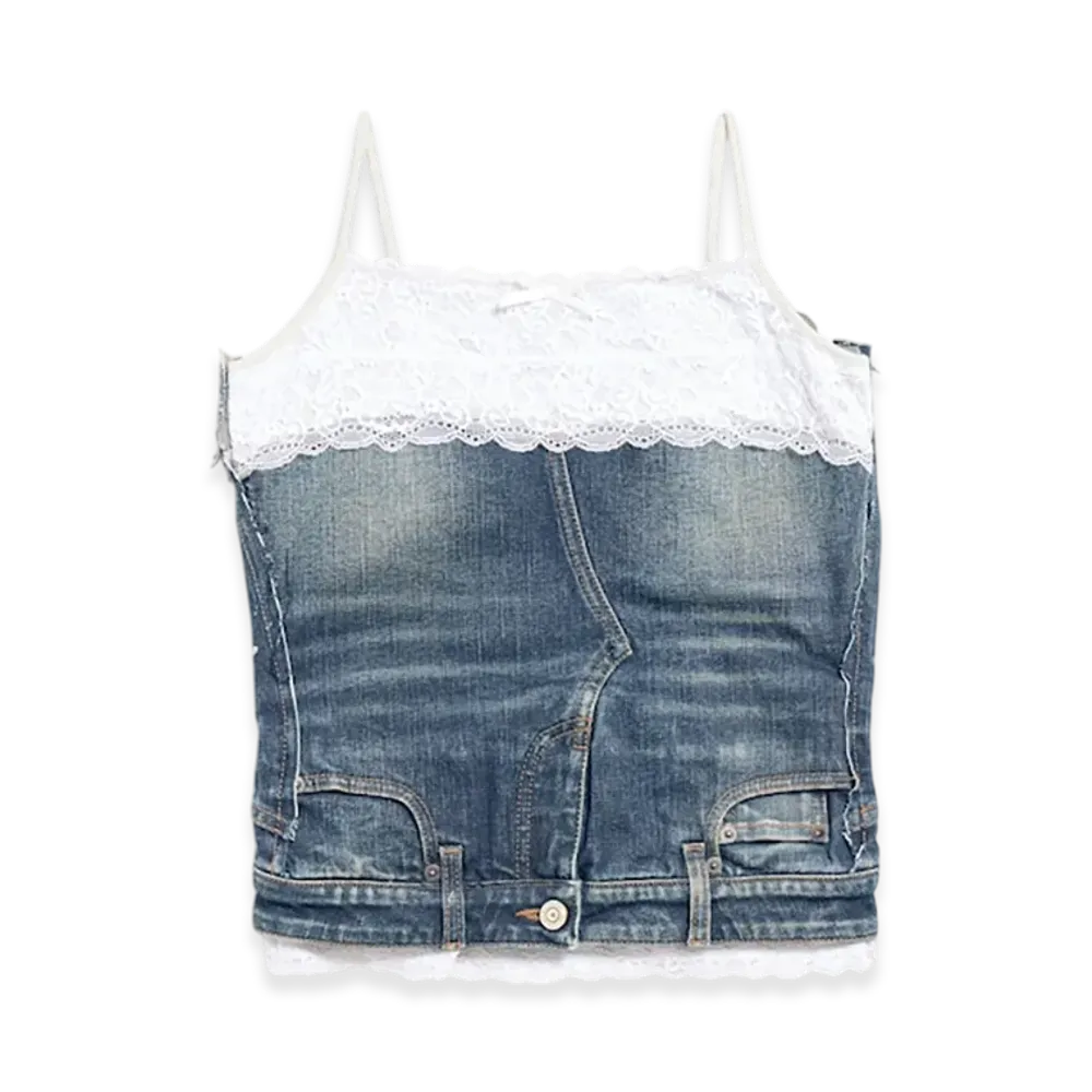 BALENCIAGA Women's Patched Tank Top "Dark Blue"