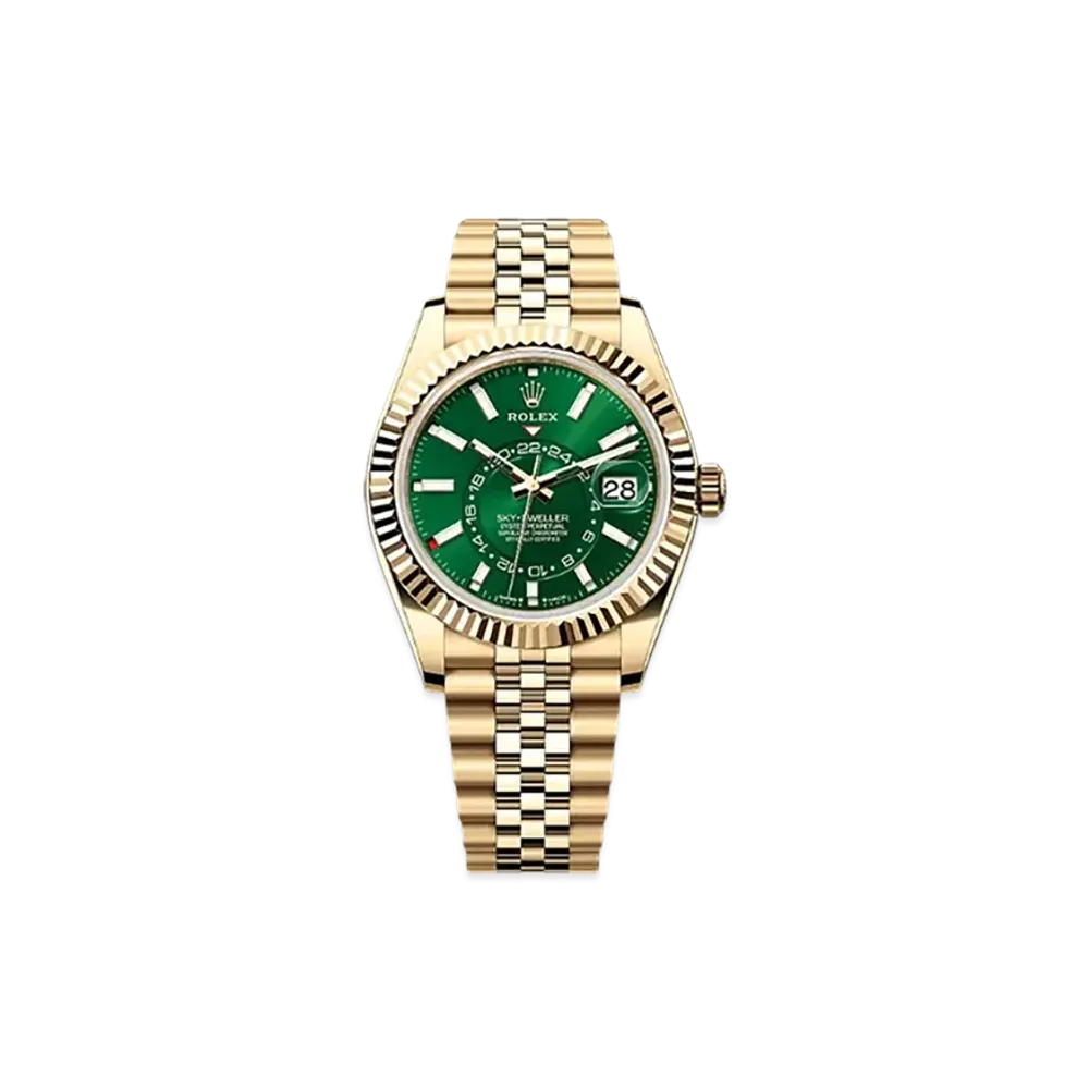 ROLEX Sky-Dweller 42mm Yellow Gold 336938 "Bright Green"