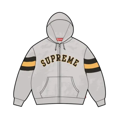Supreme Filled Zip Up Hooded Sweatshirt "Heather Grey"